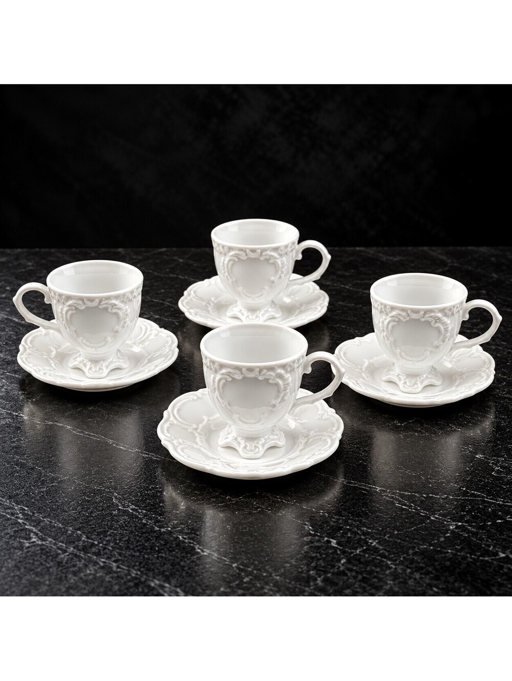 New Godinger Museum Re-Creations Limoges Style Demitasse Set Service for 4